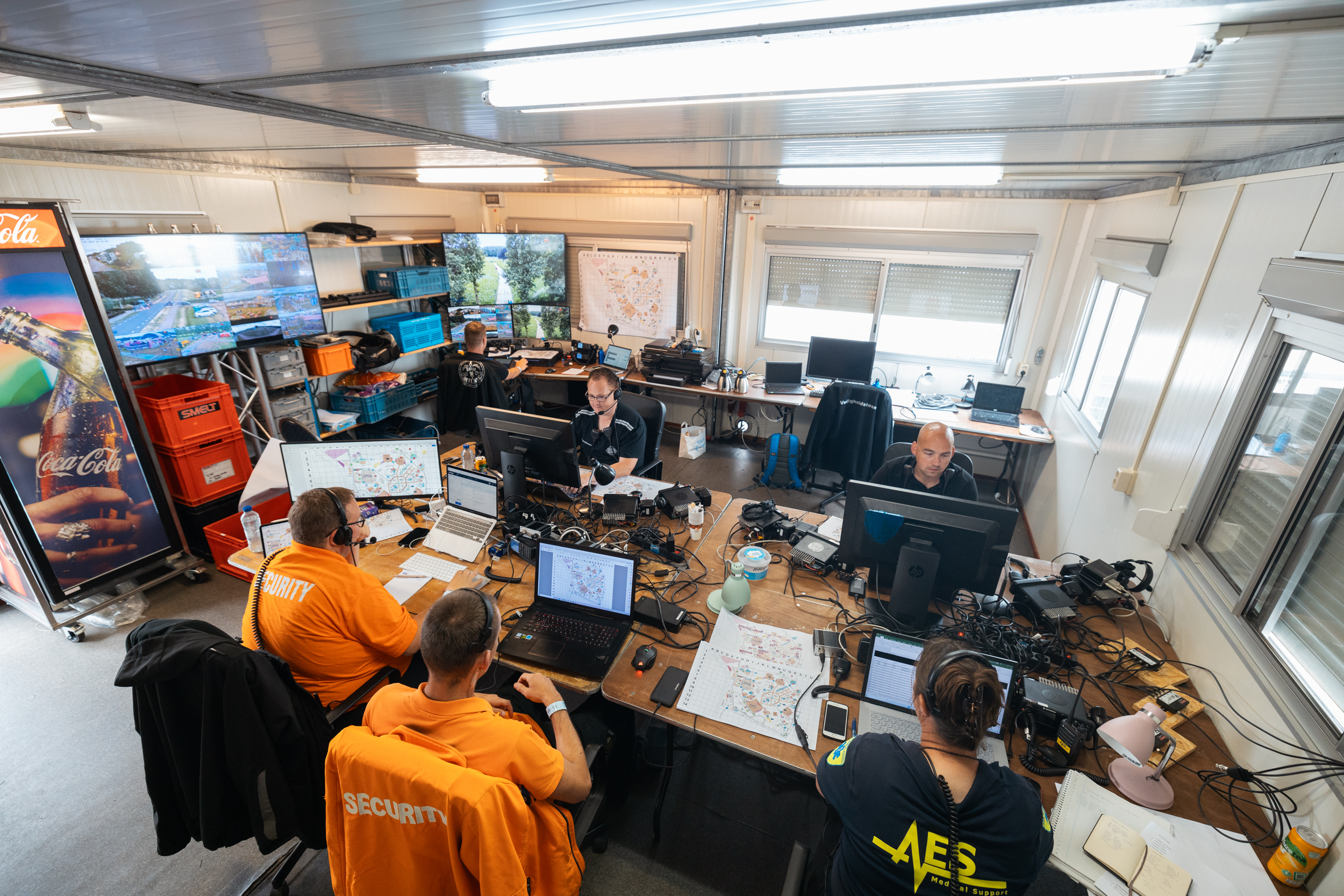 Centralisten aan het werk op een event