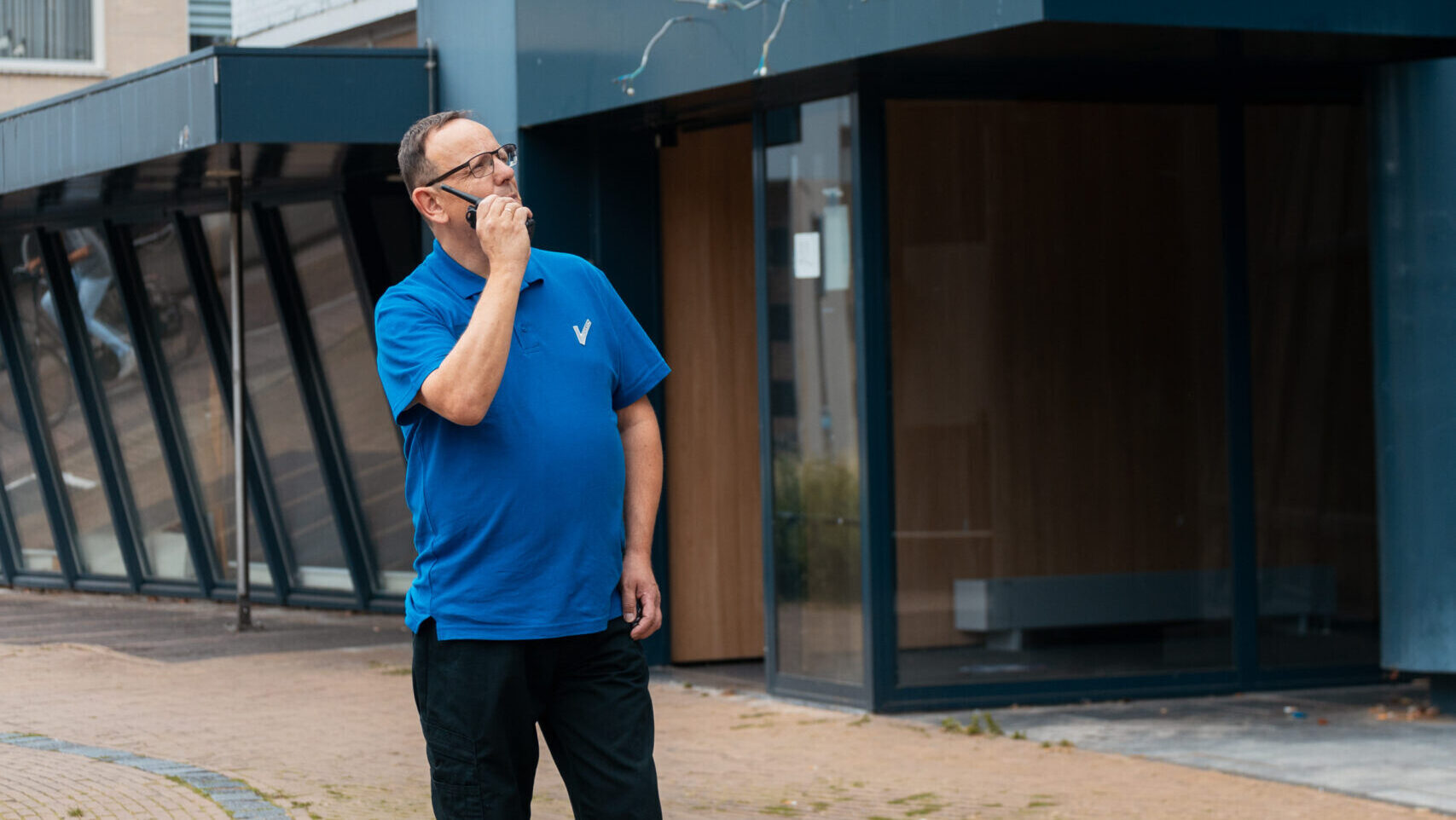 objectbeveiliger aan het werk